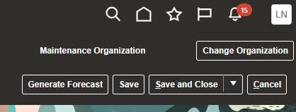 Generate forecast button on work requirement page 
