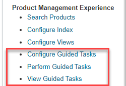 Links to View and Manage Guided Tasks