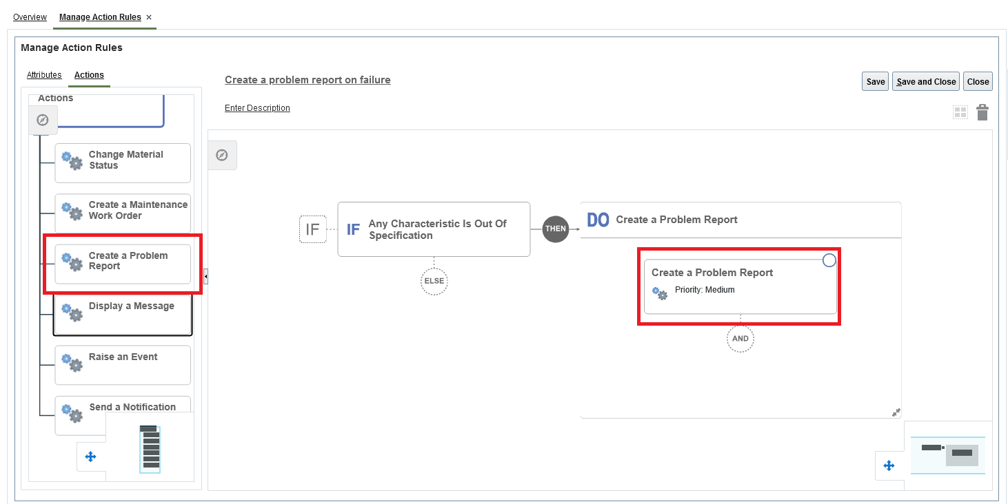 Define a Rule to Create a Problem Report