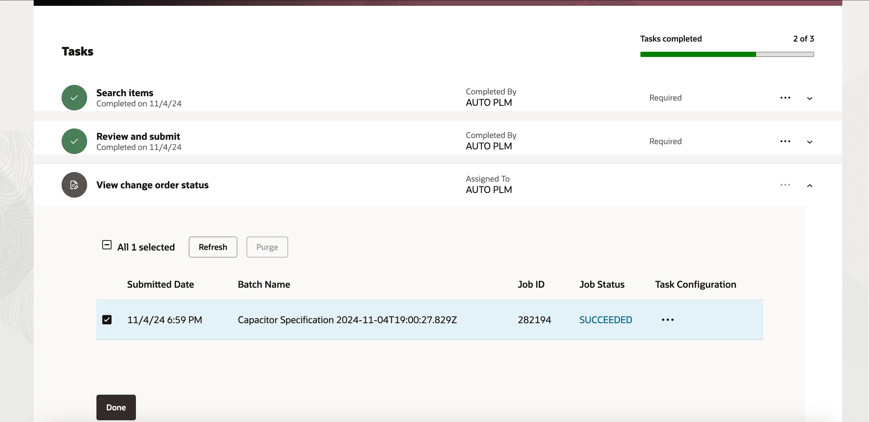 Change Order Status of Journey