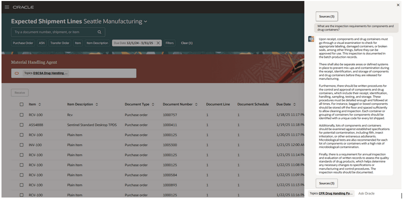 Receiving Agent Example