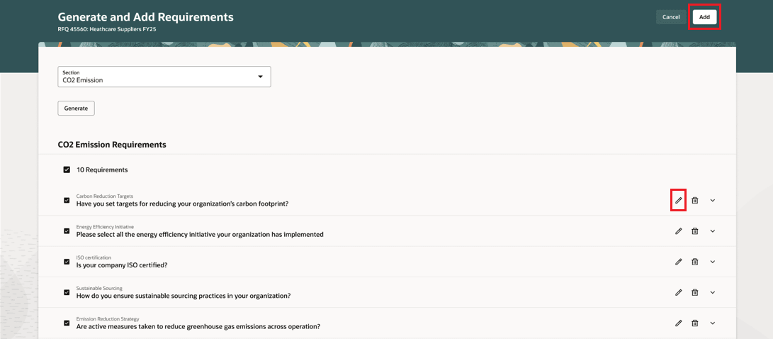 Generate requirements using AI