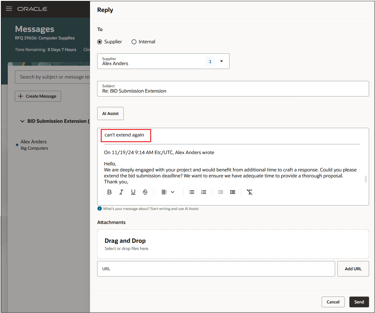 Enter your Reply Intent and Click AI Assist