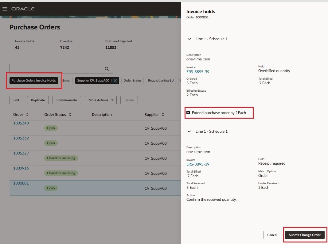 Invoice Match Holds