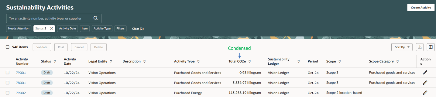 Sustainability Activities Page