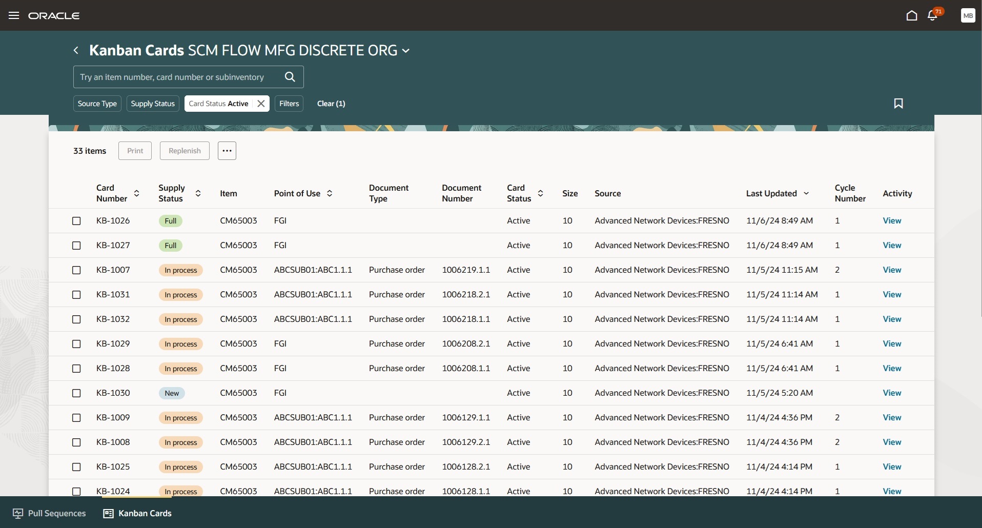 Track the status of Kanban cards