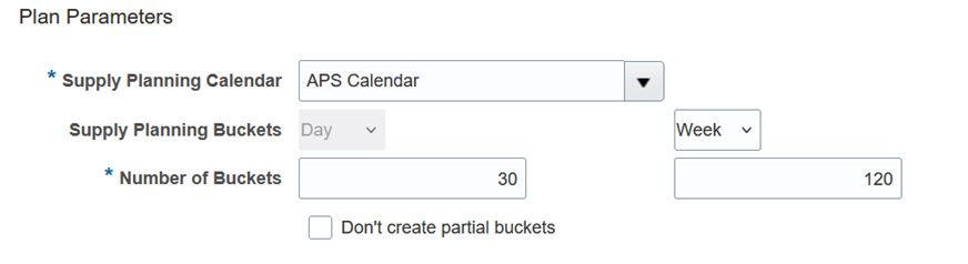 Plan Parameters