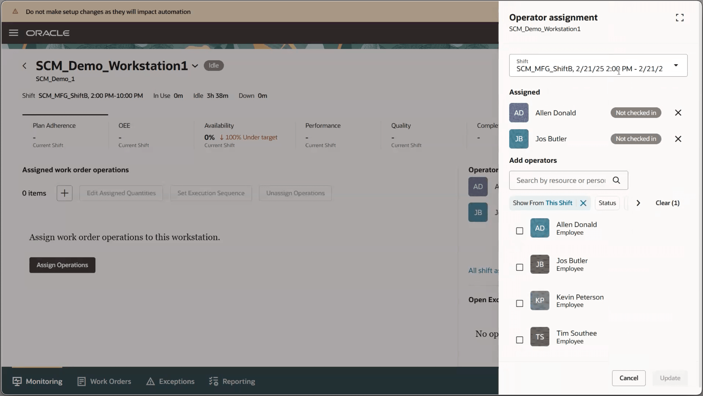 Assign Scheduled Operator to the Workstation