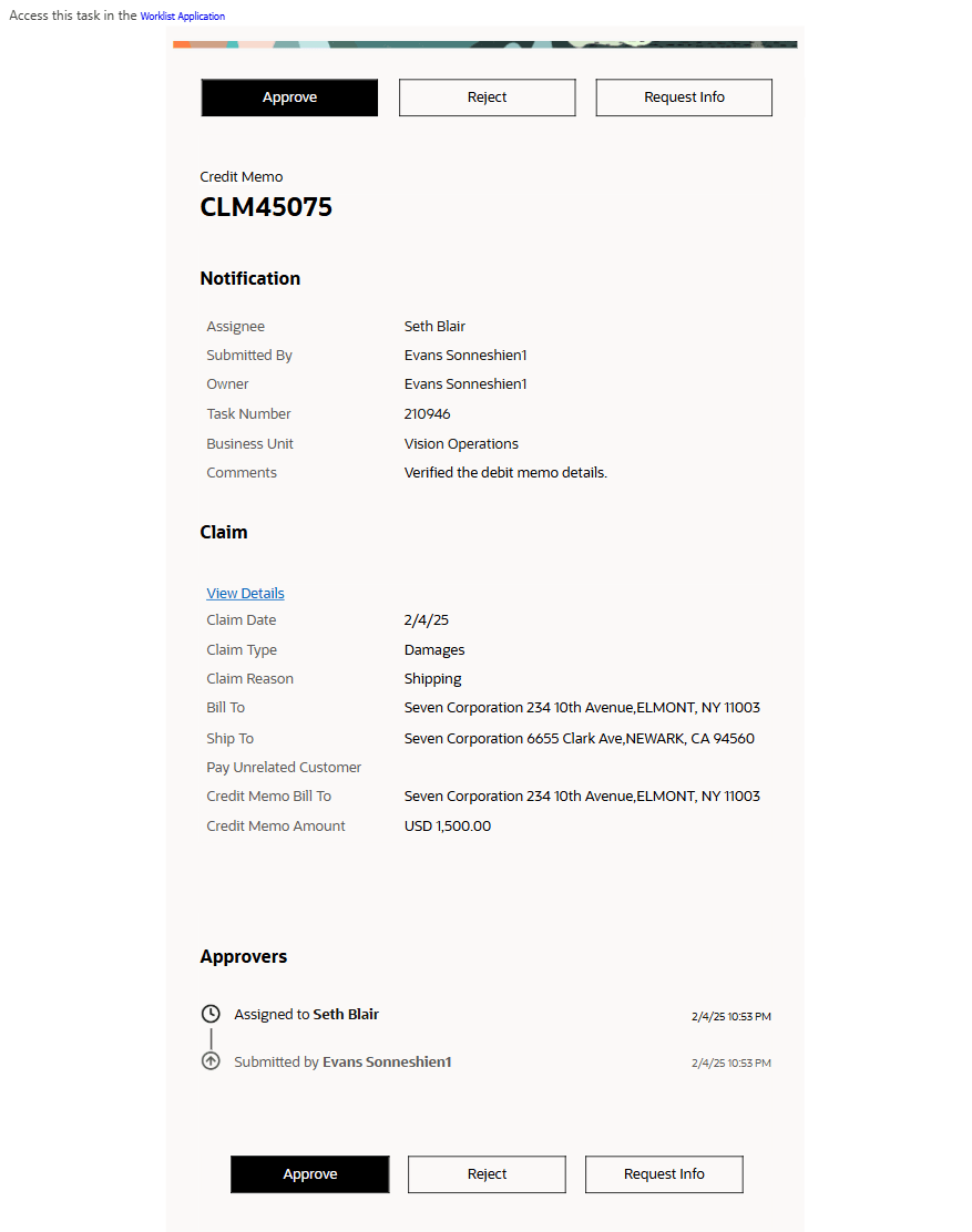 Email Notification for Claim Approval