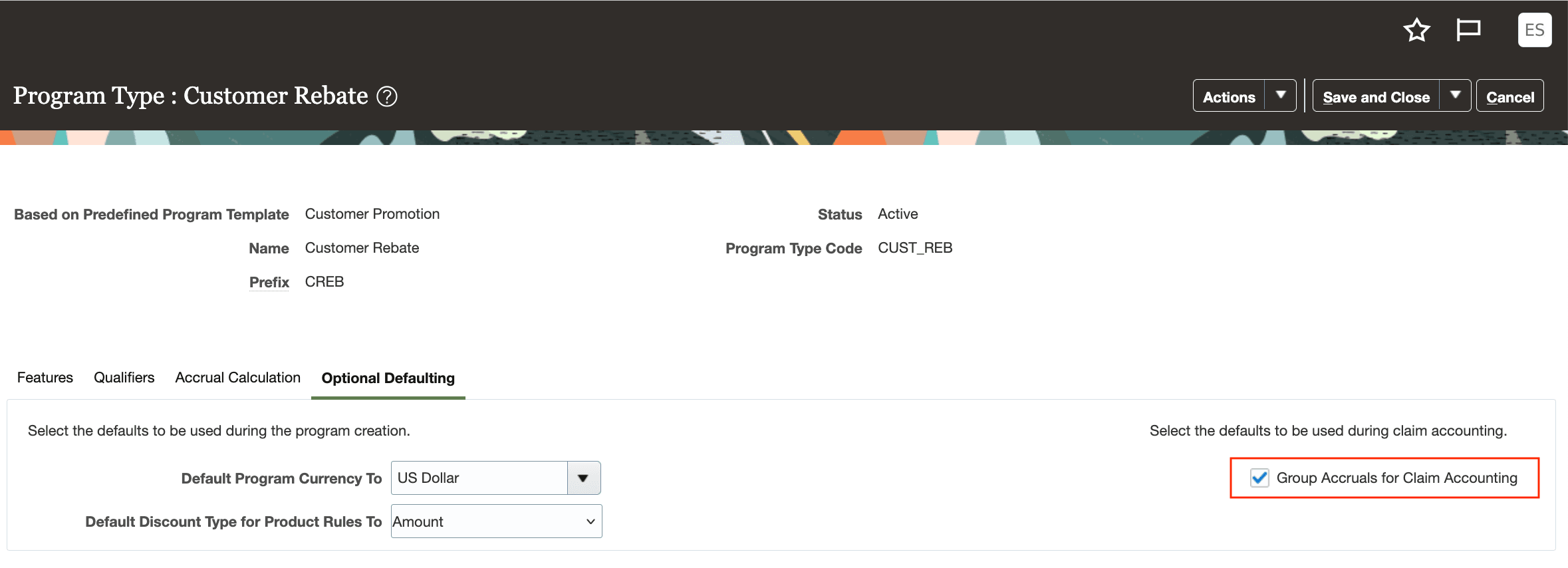 Program Type - Group Accruals for Claim Accounting Flag