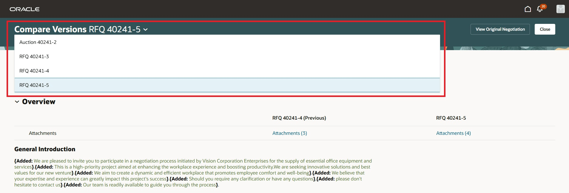 Context Switcher to switch between different versions of negotiation