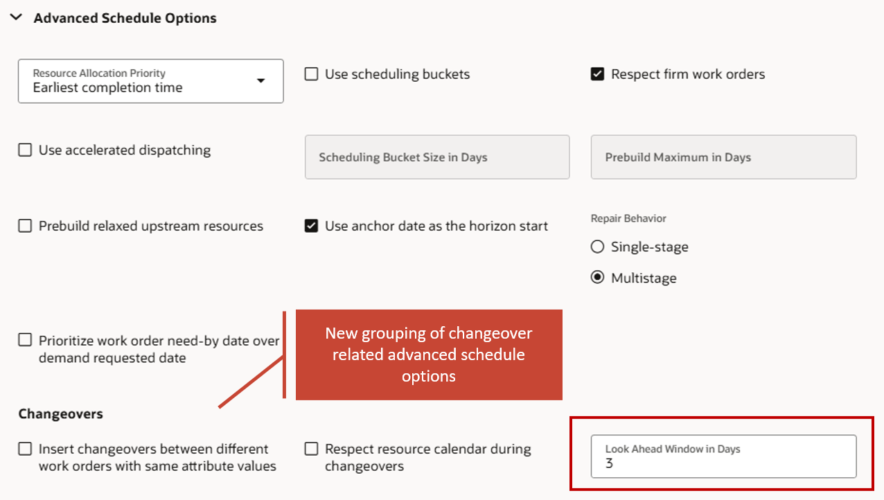 The New Advanced Schedule Option is Grouped with Two Previously Existing Ones