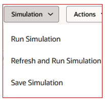 List of Actions Under Simulation