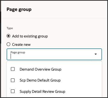 Add to existing page group