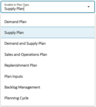 Enable in Plan Type