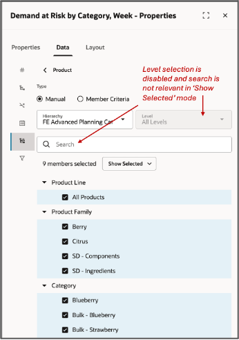 Selecting Members Manually
