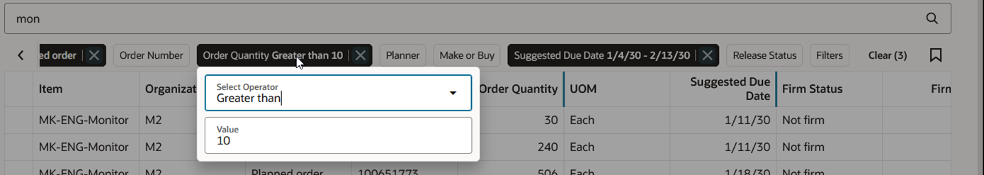 Changing Filter Chip Values