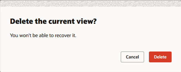 Delete View Confirmation Message