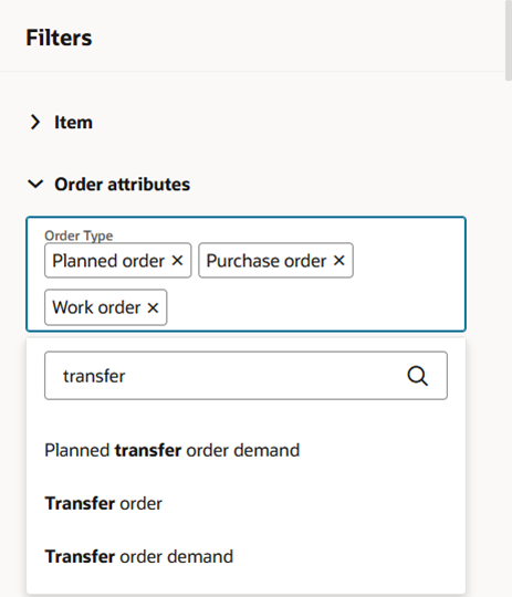 Filters Drawer Showing Multiselect Filter