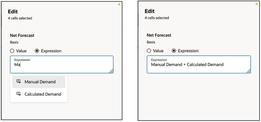 Setting up an Expression