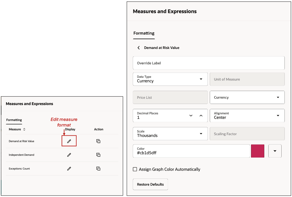 Edit Measure Format