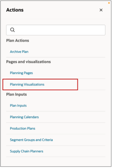Actions Menu