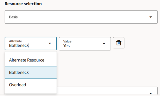 Available Attributes for Resource Selection