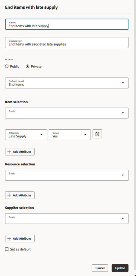 End Items with Associated Late Supplies