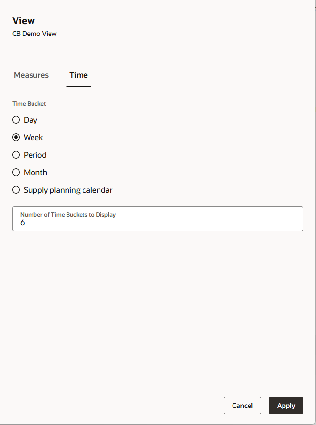 View Drawer Showing Time Tab