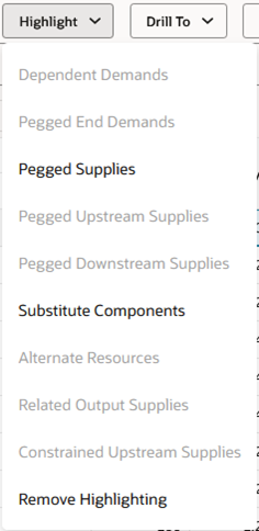 Highlight Menu When Demand Cells Are Selected