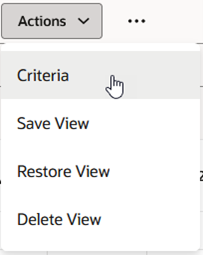 Actions Menu Showing Criteria Action
