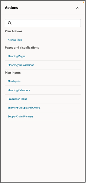 Actions Menu