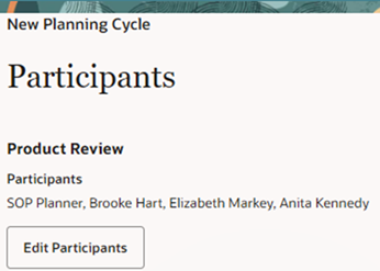 Updated Participants in a Stage