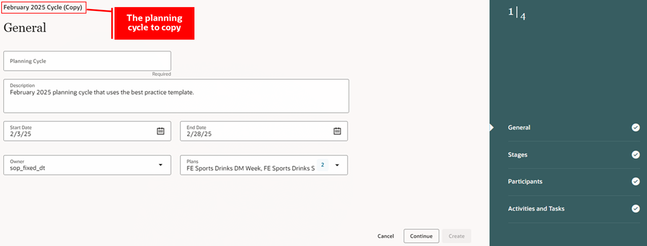 Duplicate Planning Cycle Guided Process – General Step