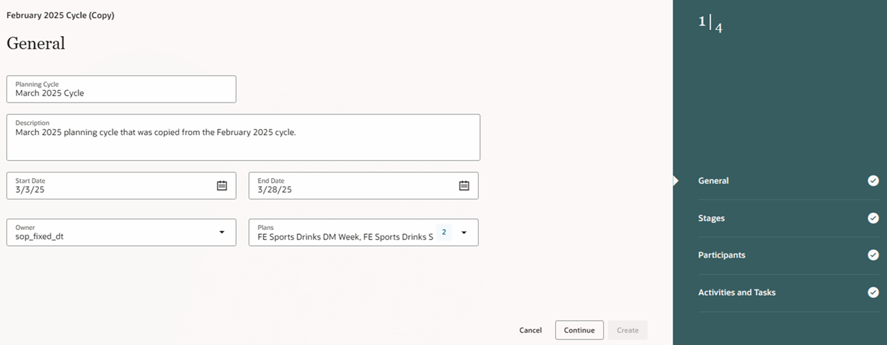 Edited Fields in the General Step