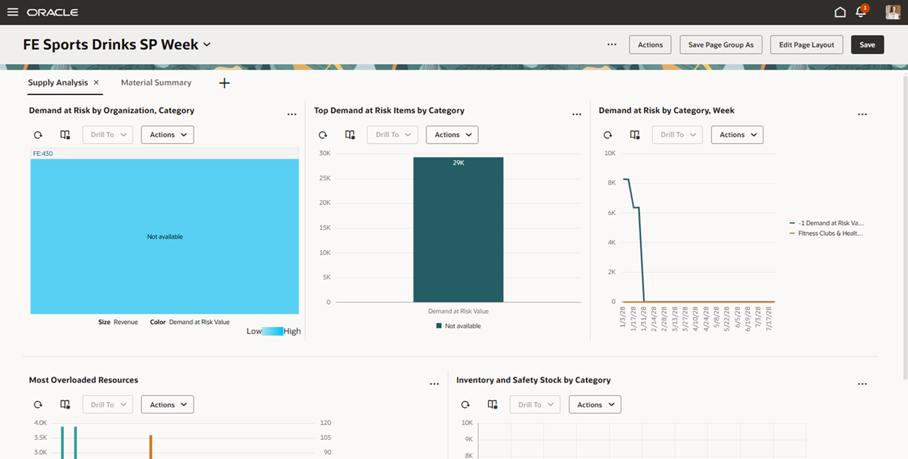 Supply Plan Opens with Page Group Context