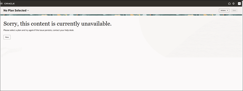 No Available Plans Message