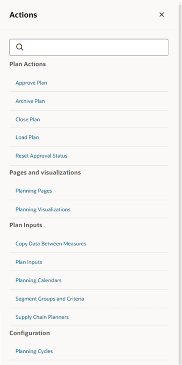 Actions Drawer
