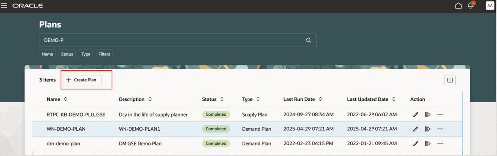 Options on Plans Page