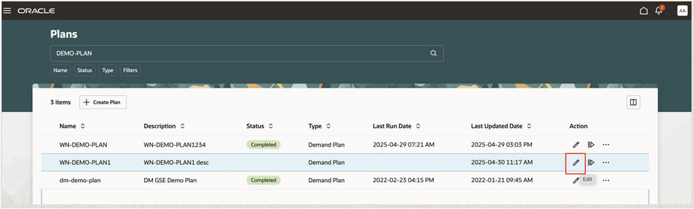 Plans page