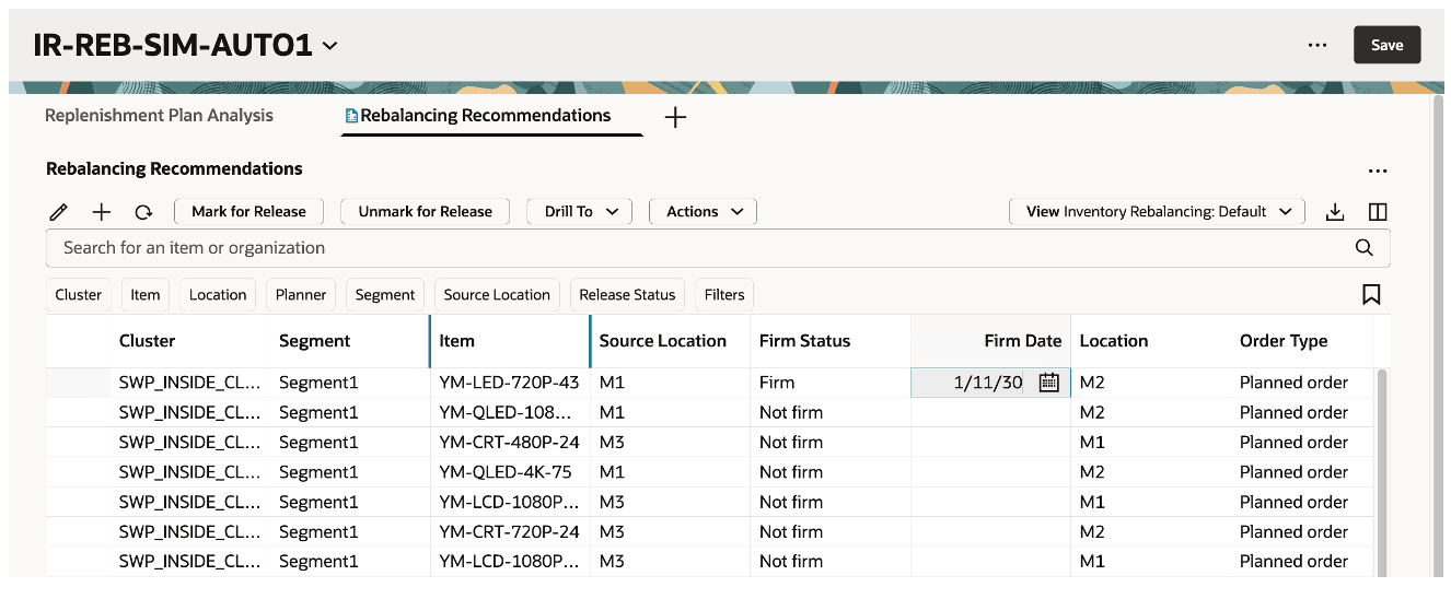 Inline Edit for Rebalancing Recommendation