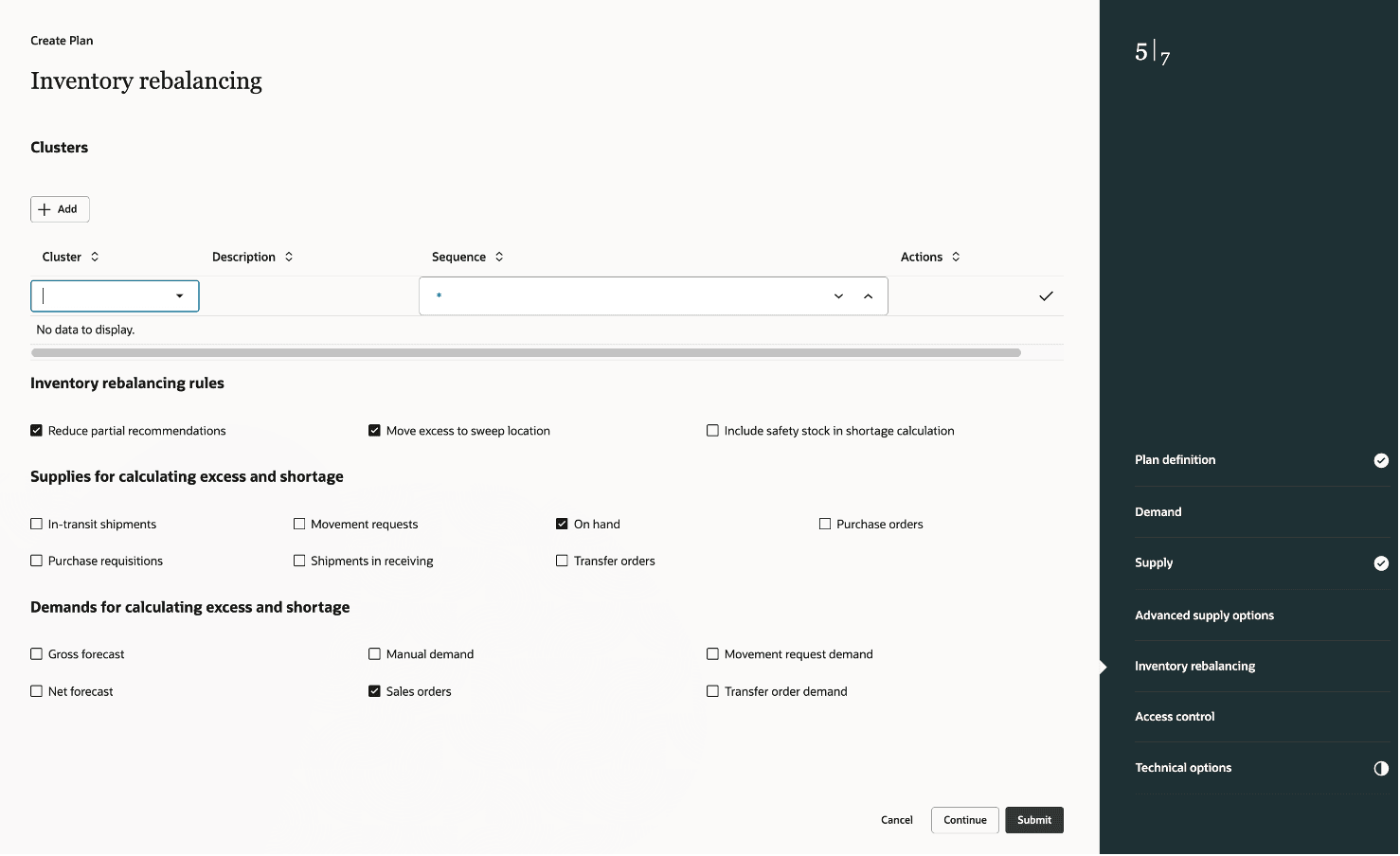 Provide Inventory Rebalancing Details