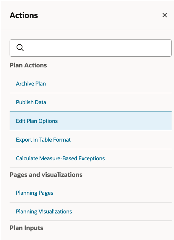 Click Edit Plan Options Action