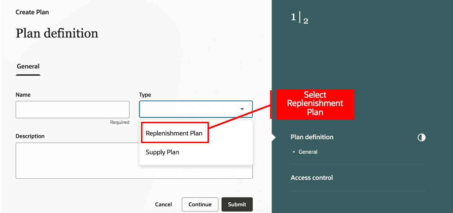 Create a Replenishment Plan in the Guided Process