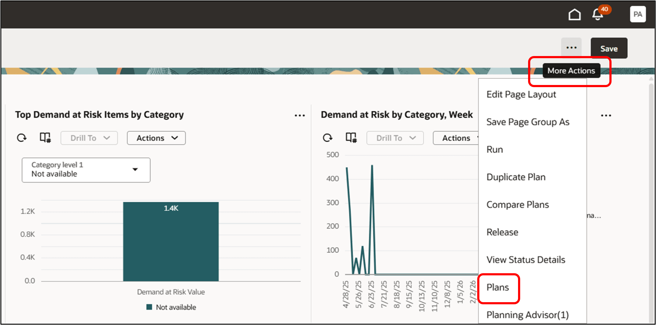 Select Plans in the Redwood Supply Chain Planning Work Area