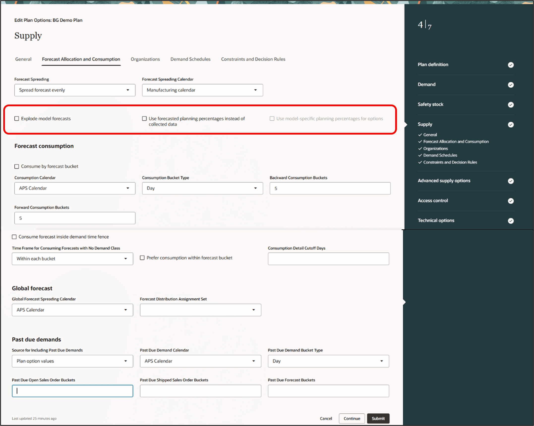 Forecast Allocation and Consumption Plan Options