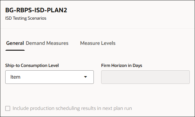 Demand Schedule General Parameters