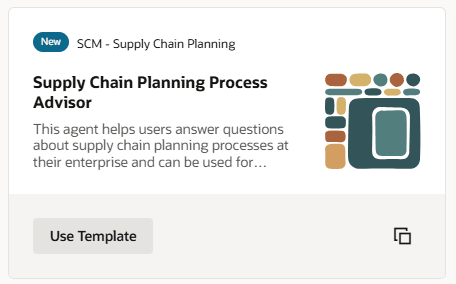Supply Chain Planning Process Advisor template in AI Agent Studio