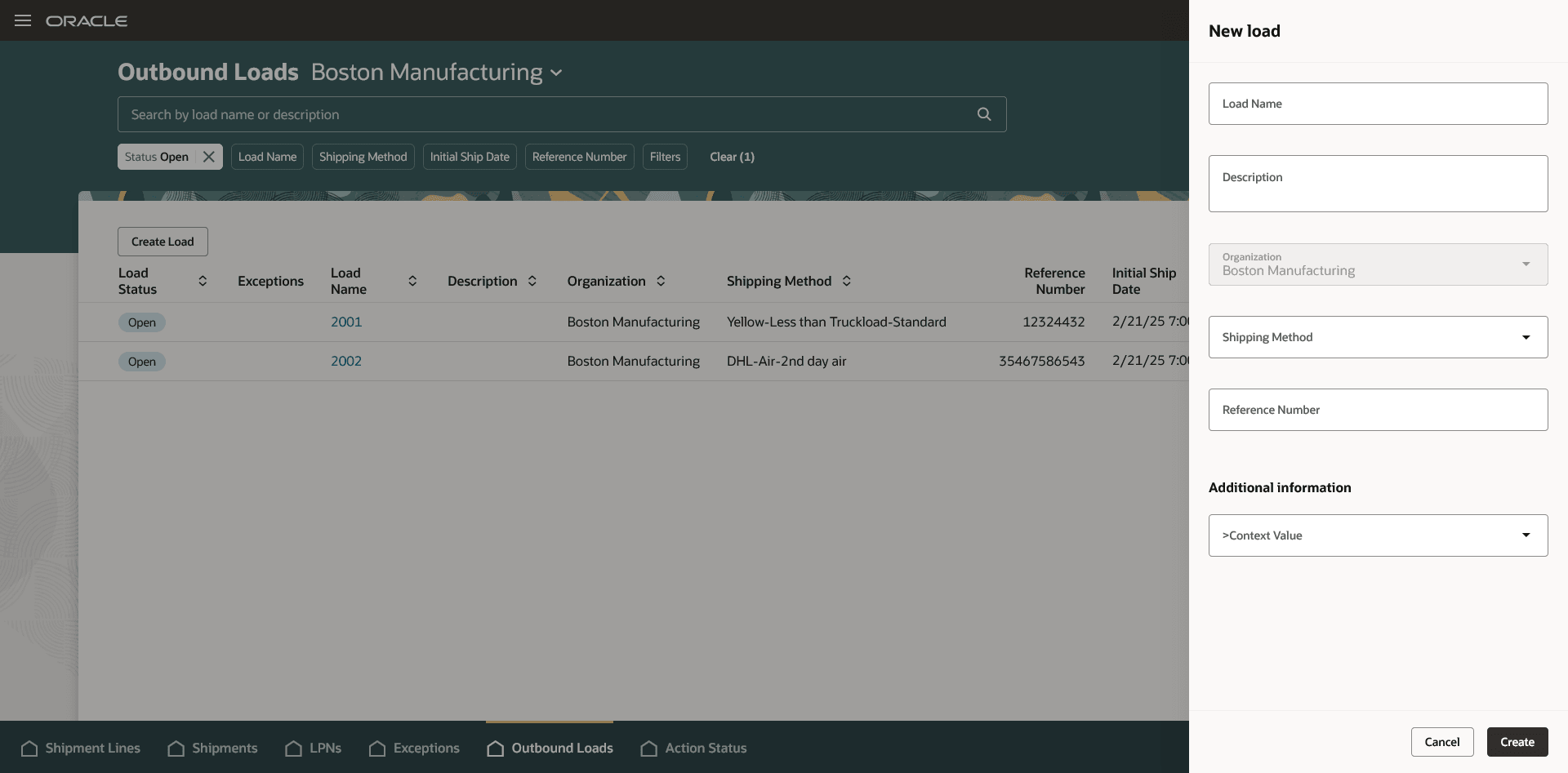 Create Load Drawer