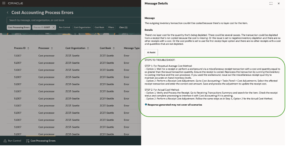 Figure 3: User can view the resolution steps